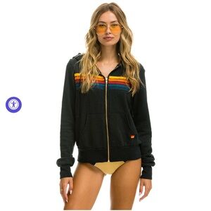 AN 5 Stripe Hoodie - Charcoal